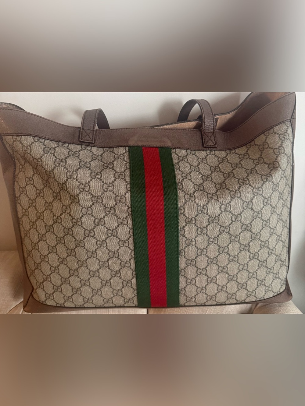 Gucci Beige GG Supreme Tote Large - Picture 13 of 16